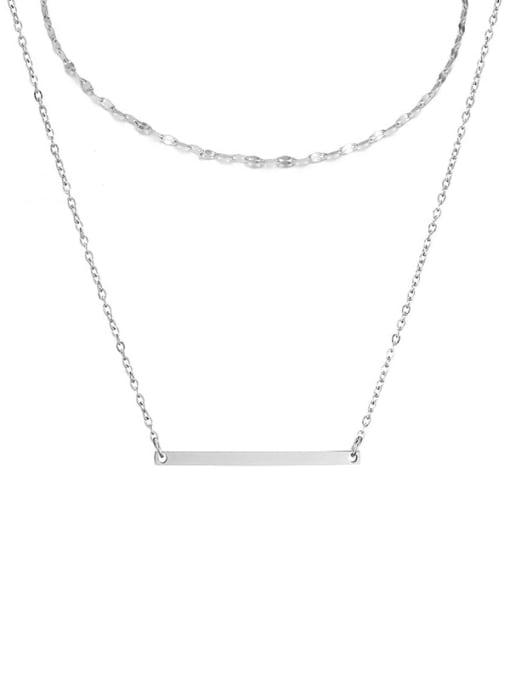 Desoto Stainless steel rectangle Minimalist Necklace 0