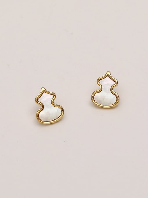HYACINTH Brass Shell Irregular Minimalist Stud Trend Korean Fashion Earring 3
