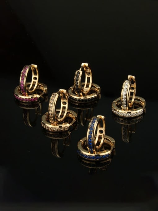 renchi Brass Cubic Zirconia Round Dainty Hoop Earring