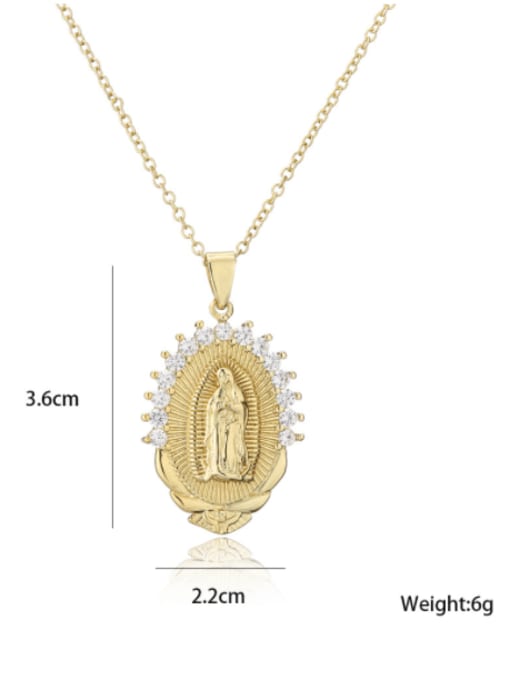AOG Brass Cubic Zirconia Religious Vintage Regligious Necklace 2
