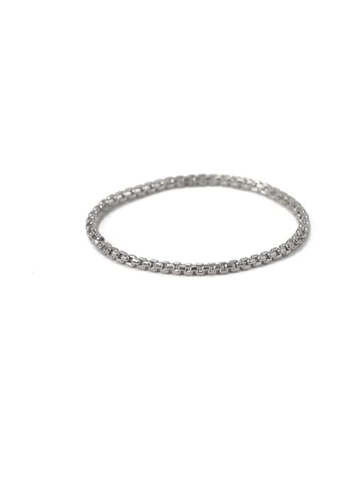 Silver chain fine Brass Bead Geometric Minimalist Midi Ring