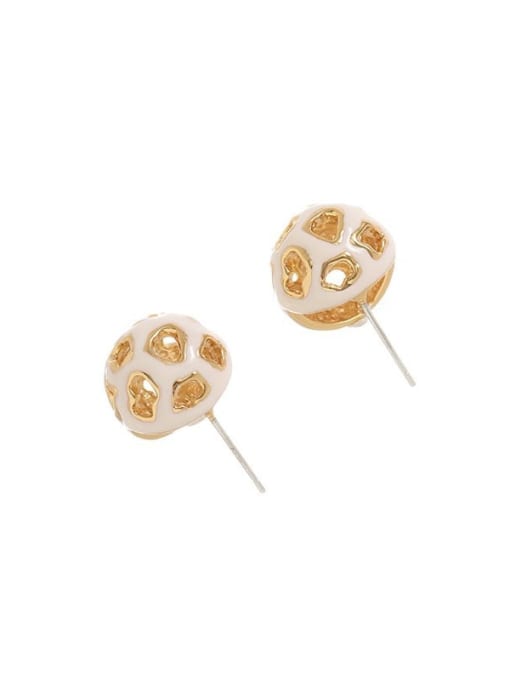 Five Color Brass Enamel Ball Minimalist Stud Earring 0