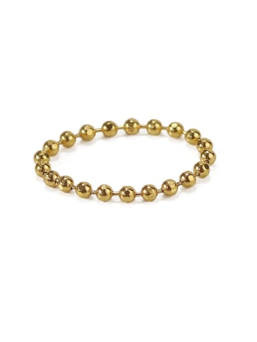Large gold bead chain (diameter 2.0 mm) Brass Bead Geometric Minimalist Midi Ring