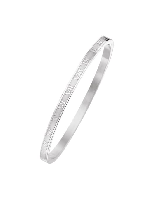 4mm steel Stainless steel Letter Minimalist Band Bangle