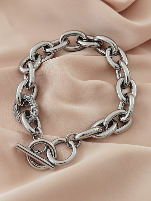 HYACINTH Brass Geometric Chain Minimalist Link Bracelet 2
