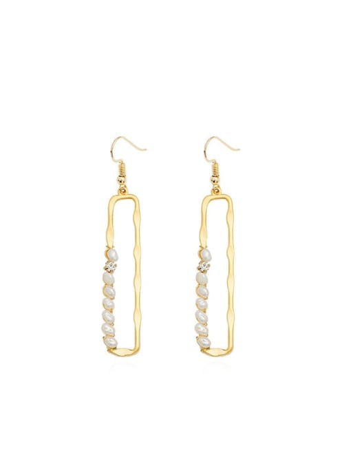 HYACINTH Copper Imitation Pearl Geometric Dainty Drop Trend Korean Fashion Earring 3