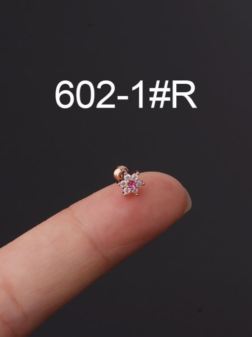 1 Rose Gold  （Single Only One) Brass Cubic Zirconia Ball Cute Single Earring(Single Only One)