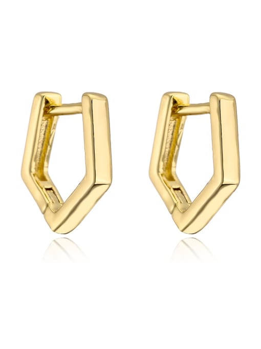 41806 Brass Geometric Trend Huggie Earring