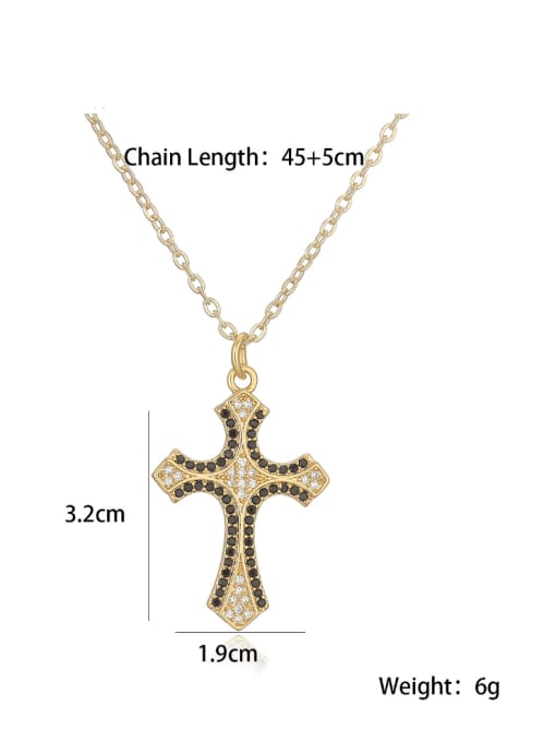 AOG Brass Cubic Zirconia Cross Trend Regligious Necklace 2