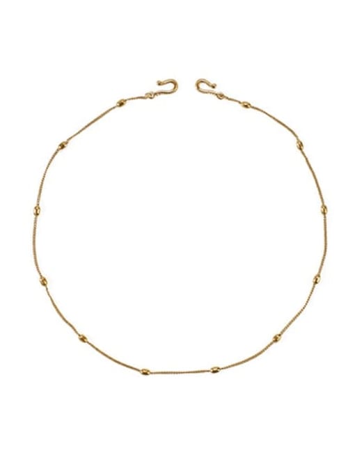 golden Brass Bead Locket Minimalist Necklace