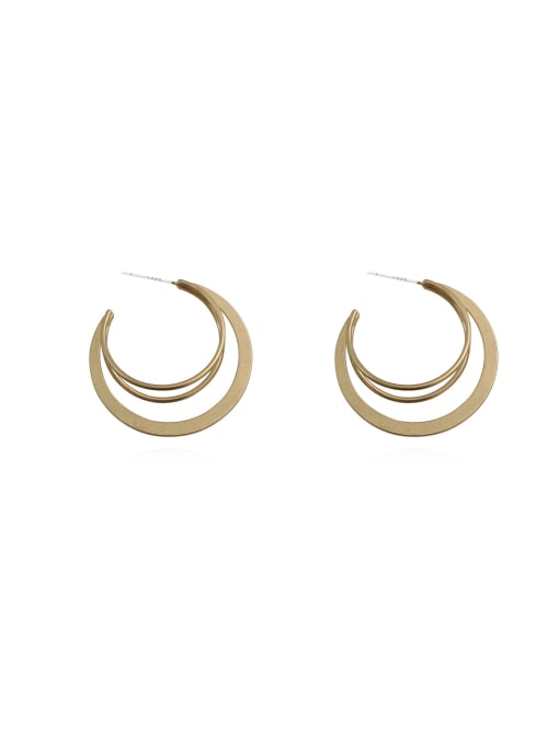 HYACINTH Copper Hollow Round Minimalist Stud Trend Korean Fashion Earring 0