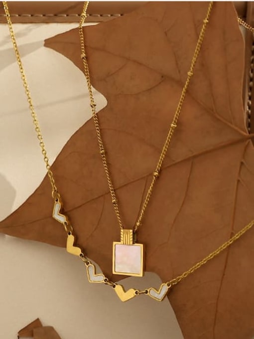 ACCA Brass Shell Geometric Vintage Necklace 2