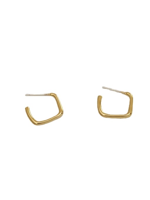 HYACINTH Brass Smooth Geometric Minimalist Stud Trend Korean Fashion Earring 4