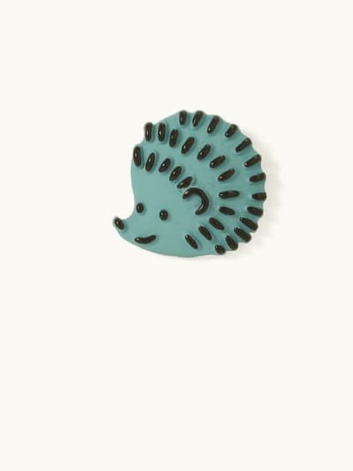 Five Color Alloy Enamel Irregular Cute Asymmetric hedgehog Stud Earring 2