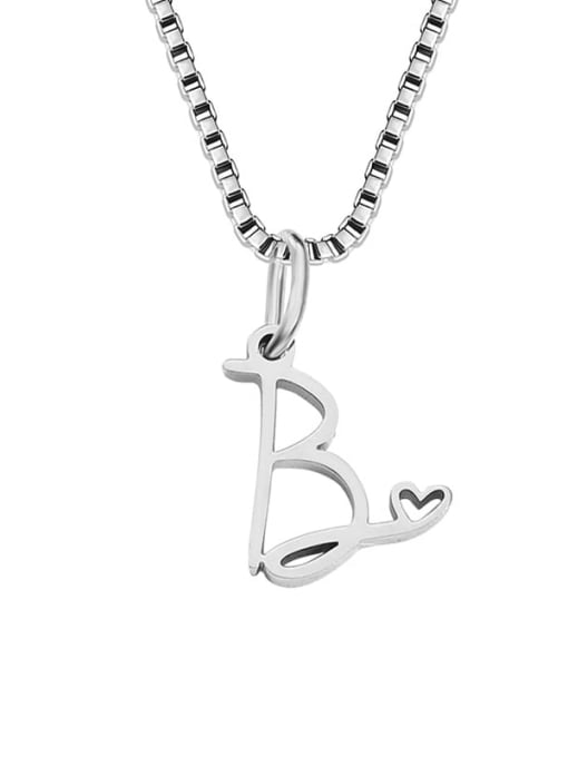 B stainless steel Stainless steel Letter Minimalist Necklace