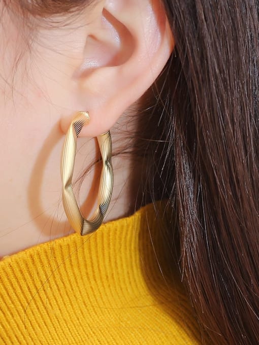 HYACINTH Copper  C-shape minimalist hoop Trend Korean Fashion Earring 1
