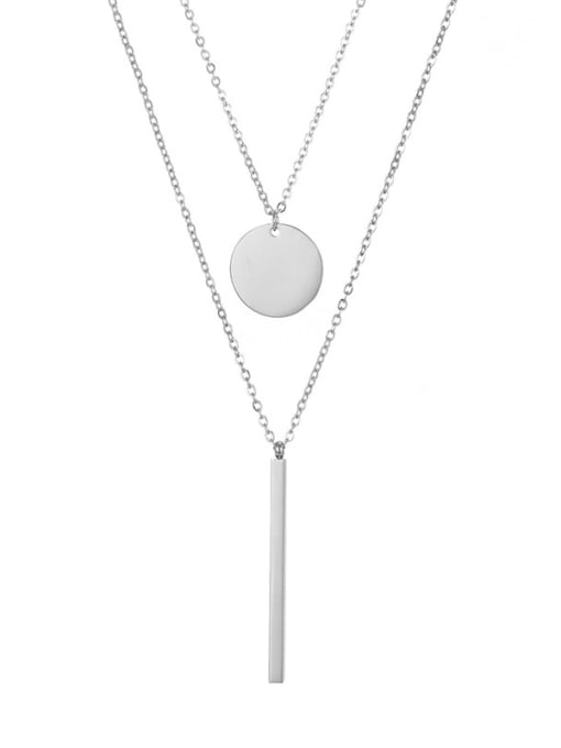 Desoto Stainless steel Geometric Minimalist Multi Strand Necklace 0