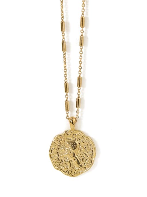 ACCA Brass Round lion Vintage Pendant Necklace 3