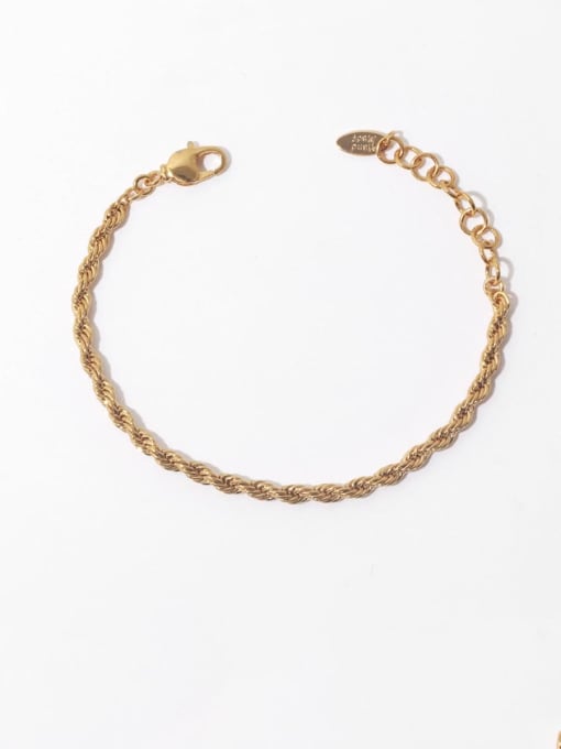 TINGS Brass Irregular Vintage Twist Chain  Woven Bracelet 0