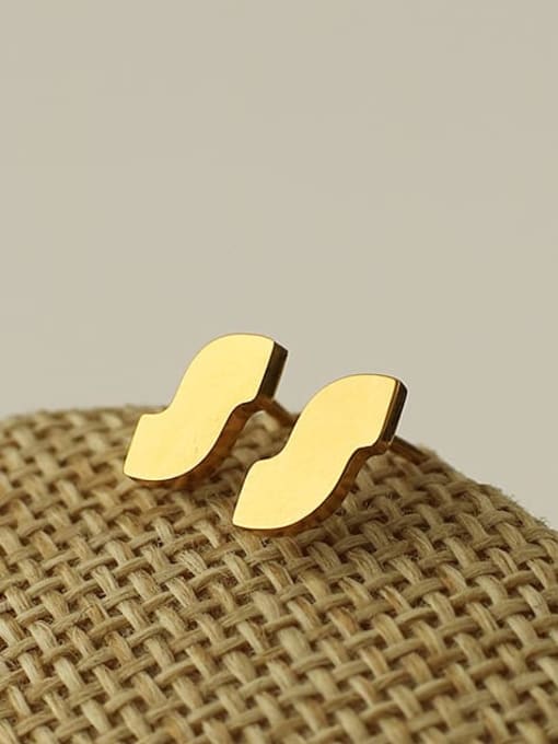 Five Color Brass Letter Minimalist Single Earring(Single-Only One) 2