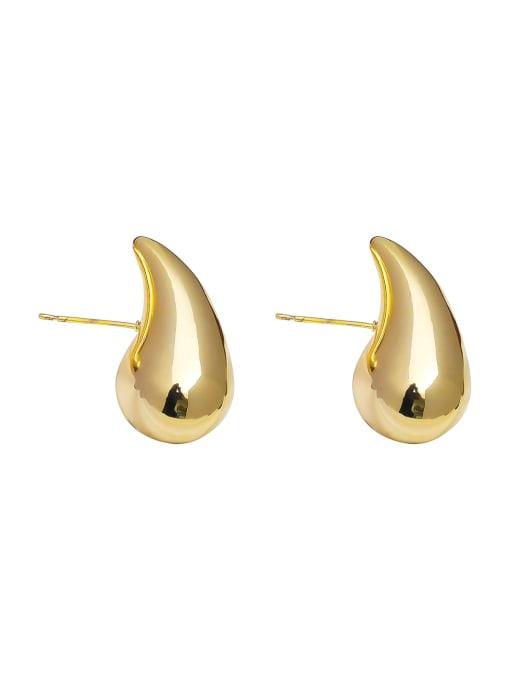 HYACINTH Brass Water Drop Minimalist Stud Earring 0