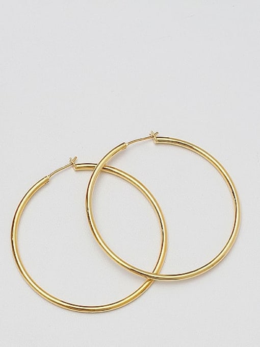 18K Gold 5.0 Brass Geometric Minimalist Hoop Trend Korean Fashion Earring