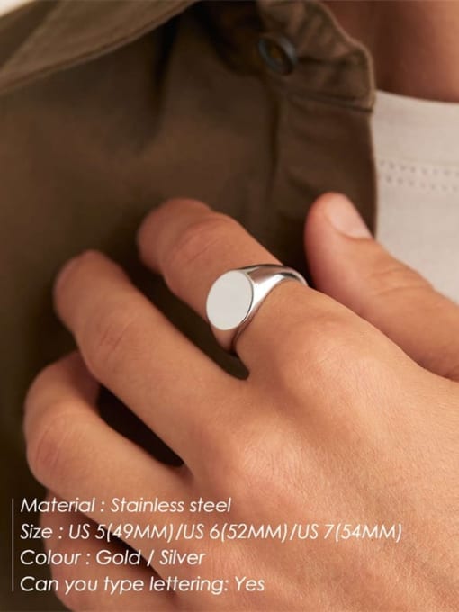 Desoto Stainless steel Round Minimalist Band Ring 2