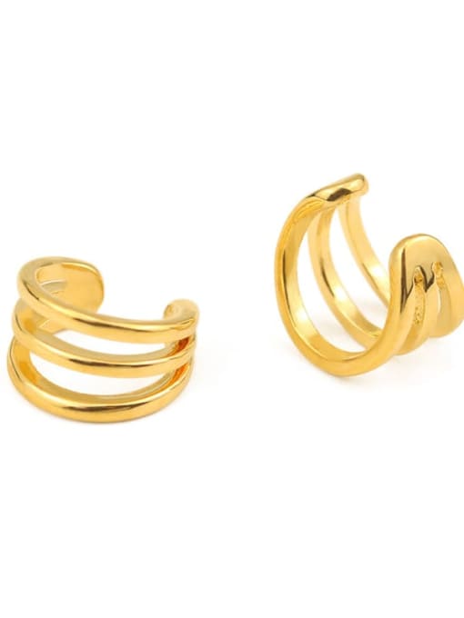 ACCA Brass Geometric Minimalist Clip Earring 3