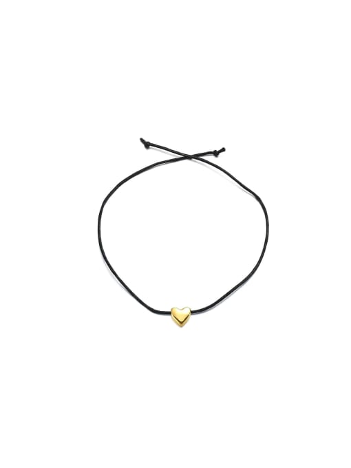 TINGS Brass Cotton thread Heart Dainty Necklace