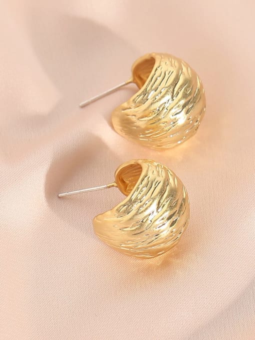 Nostalgic gold Brass Geometric Minimalist Stud Earring
