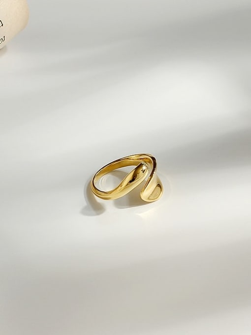 HYACINTH Copper with Irregular Geometric  Trend Blank Fashion Ring 0