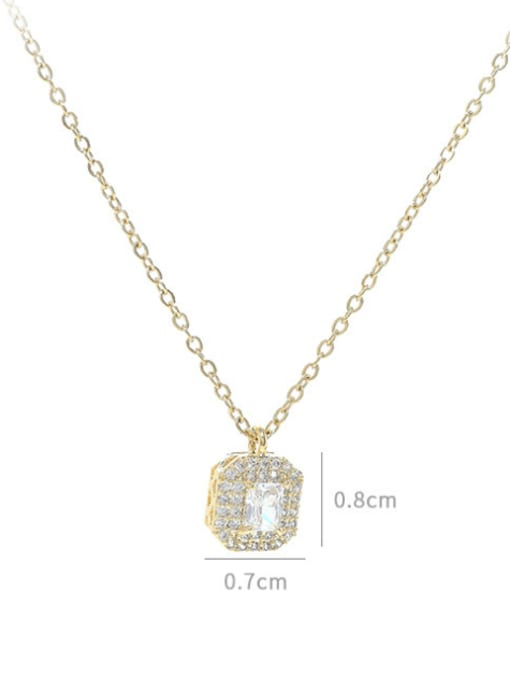 YOUH Brass Cubic Zirconia Geometric Minimalist Necklace 1