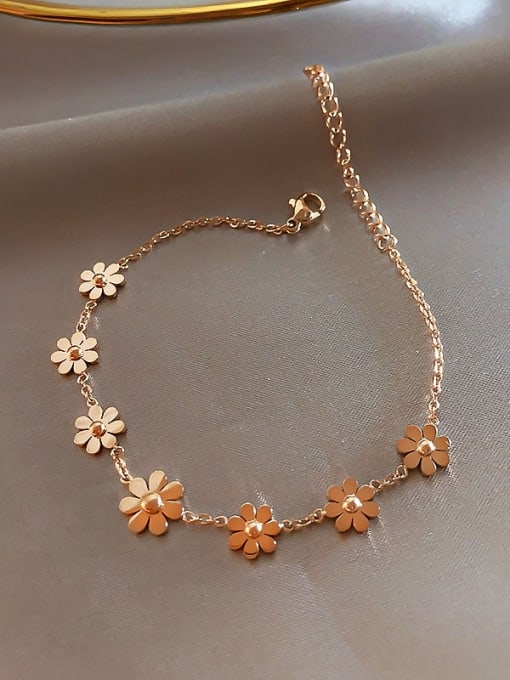 Papara Alloy Enamel Flower Minimalist Link Bracelet 4