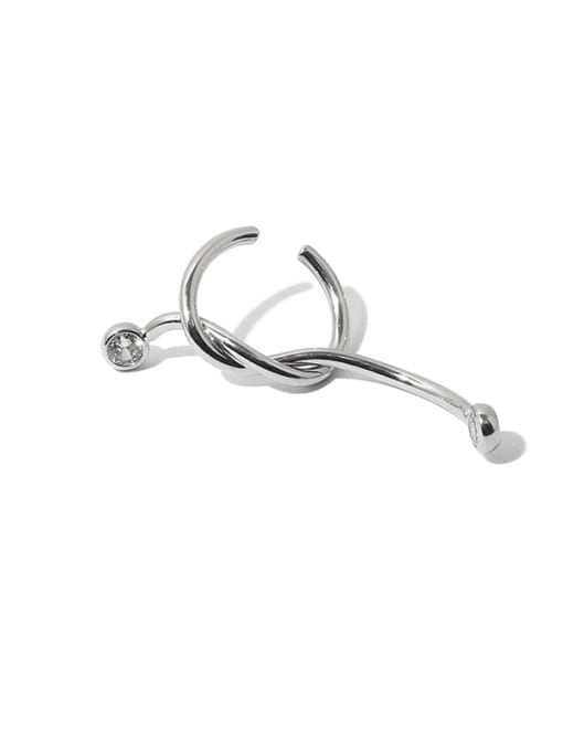 Knotting ear clip (Single) Brass  Minimalist Line  Cross-knotted ear clips  Single Earring