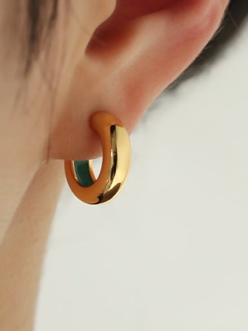 ACCA Brass Enamel Irregular Minimalist Stud Earring 1