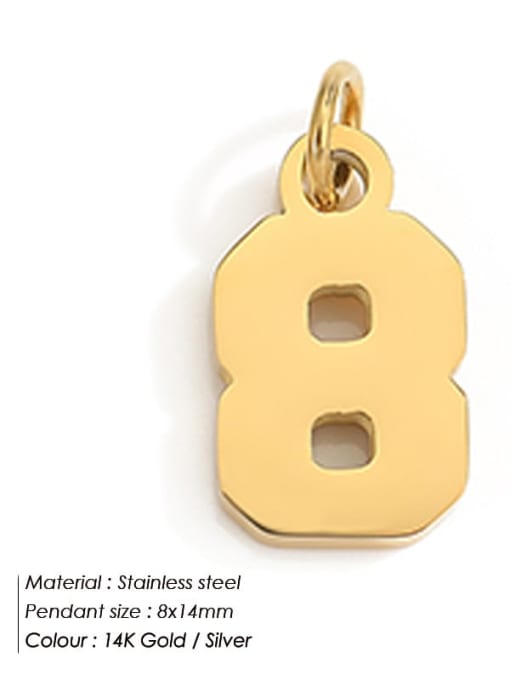 YP33063 8 Stainless steel Minimalist Icon Numeral Pendant
