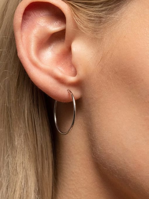 Desoto Stainless steel Round Minimalist Hoop Earring 1