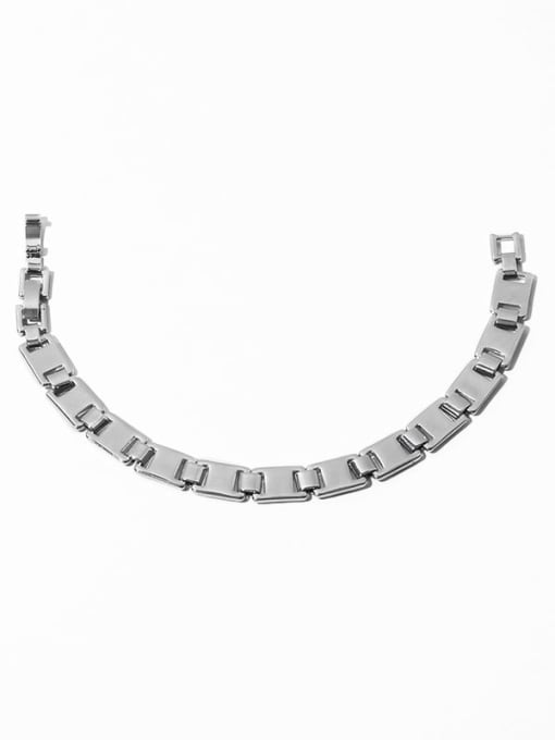 Platinum Bracelet Brass Smooth Geometric Chain Minimalist Choker Necklace
