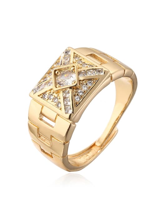50010 Brass Cubic Zirconia Geometric Trend Band Ring