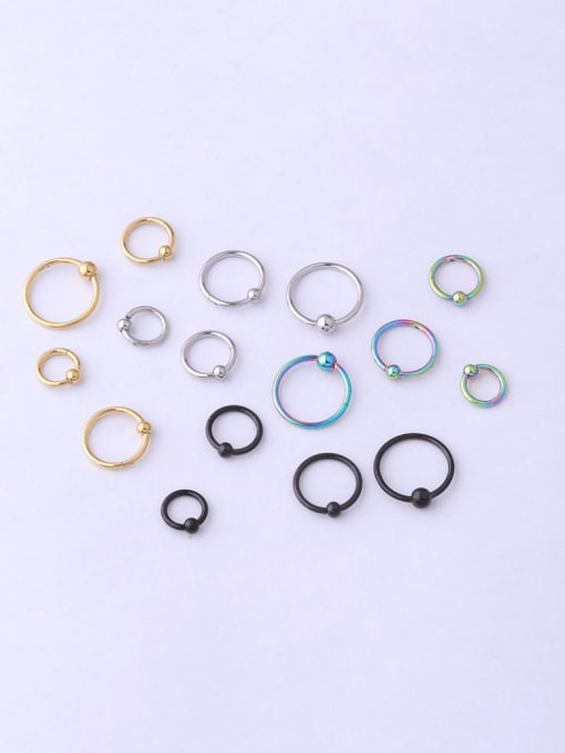 HISON Stainless steel Round Minimalist Nose Rings 2