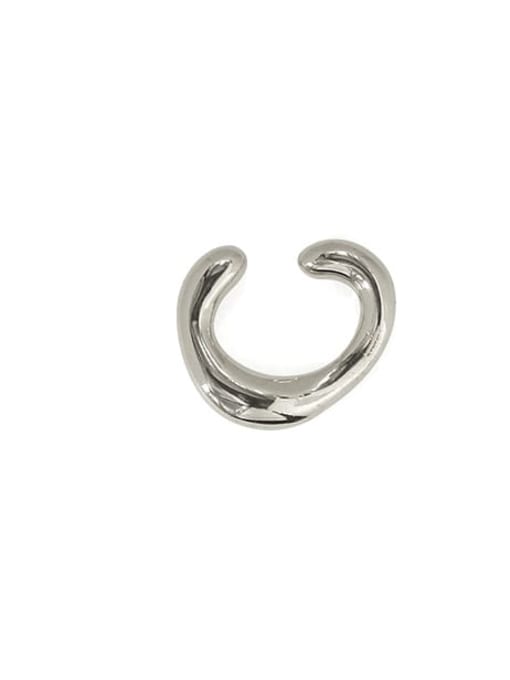 steel (Single) Brass Smooth Geometric Minimalist Clip Earring(Single)