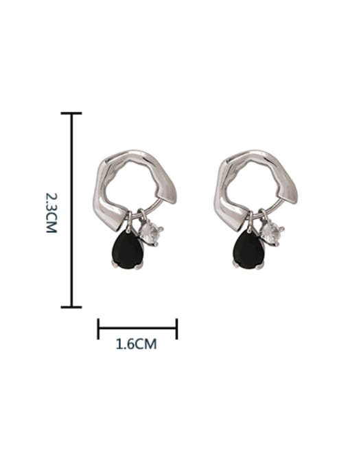 HYACINTH Brass Cubic Zirconia Geometric Vintage Drop Earring 2