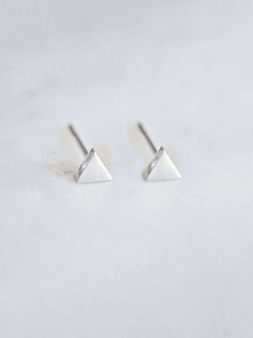 Steel color Stainless steel Triangle Minimalist Stud Earring