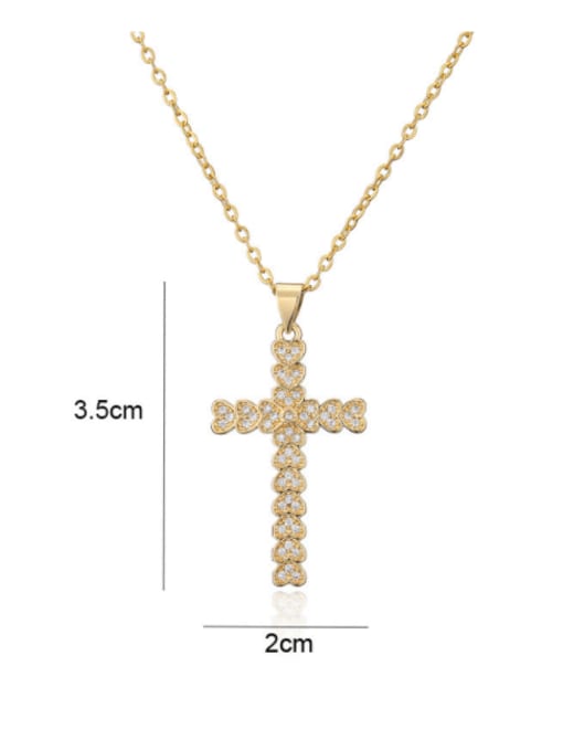 AOG Brass Cubic Zirconia Vintage Cross  Pendant Necklace 4