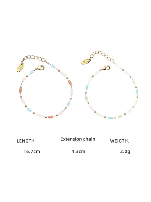 TINGS Brass Glass beads  Minimalist Irregular Bracelet and Necklace Set 4