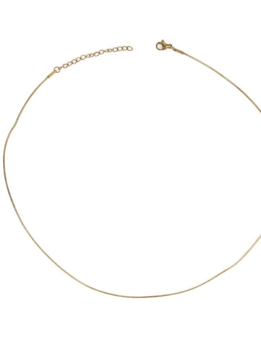 From model 3 40+5cm Brass Geometric Minimalist chain Necklace