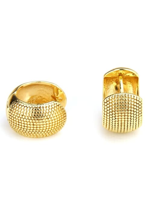 renchi Brass Round Minimalist Huggie Earring 3