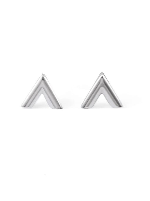 V-shaped Earrings Titanium Steel Smooth Letter Minimalist Stud Earring