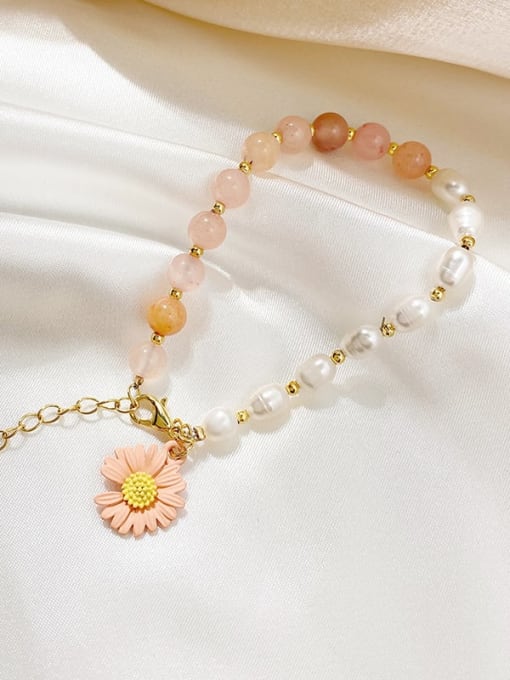Papara Alloy Imitation Pearl Flower Cute Adjustable Bracelet 3