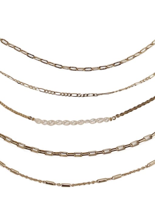 ACCA Brass  Freshwater Pearl Geometric Minimalist Necklace 3
